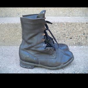 Vtg Combat Men Military Motorcycle Biker Boots 8.5